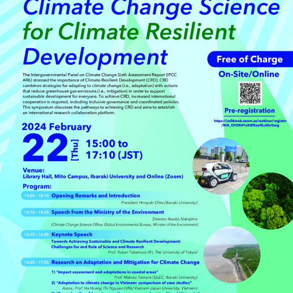 International Symposium from Ibaraki University: Integrating Climate Change Science for Climate Resilient Development